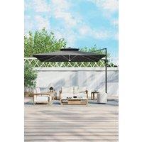 Outdoor 3m Square Cantilever Garden Parasol with LED Light