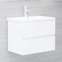 Berkfield Home Sink Cabinet with Built-in Basin White Engineered Wood
