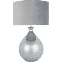 Pagazzi Cairo Grey & Mirror Glass Table Lamp in Light Grey