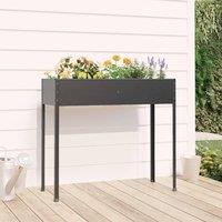 Berkfield Home Garden Planter Anthracite 100.5x40.5x90 cm Galvanised Steel in Black