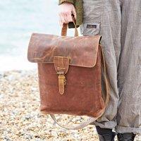 Paper High Brown Buffalo Leather Slim Backpack