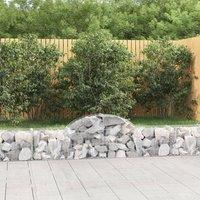 Berkfield Home Arched Gabion Basket 200x30x40/60 cm Galvanised Iron in Silver