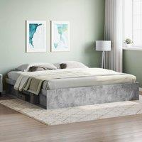 Berkfield Home Bed Frame Concrete Grey 200x200 cm