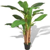 Berkfield Home Artificial Banana Tree Plant with Pot 175 cm Green