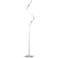 HOMCOM Modern Spiral Floor Lamp Dimmable Standing Lamp for Living Room in Silver