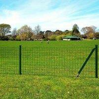 Berkfield Home Euro Fence Steel 25x1.0 m Green
