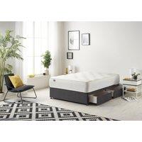 Somnior Plush Velvet Divan Bed with 2 drawers & Sprung Memory Foam Mattress in Black | Size: Double