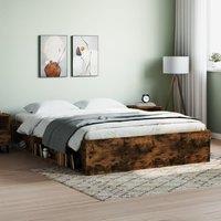 Berkfield Home Bed Frame Smoked Oak 140x200 cm in Brown