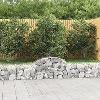 Berkfield Home Arched Gabion Baskets 7 pcs 200x30x40/60 cm Galvanised Iron in Silver