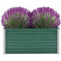 Berkfield Home Garden Raised Bed Galvanised Steel 100x40x45 cm Green | Size: 100 x 40 x 45 cm