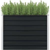 Raised Garden Bed Anthracite 100x100x77 cm Galvanised Steel