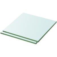 Shelves 2 pcs Panel Glass Clear 30x30 cm
