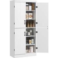 HOMCOM Kitchen Cupboard Freestanding Storage Cabinet with6-tier Shelves in White