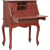 Berkfield Home Secretary Desk Brown 78x42x103 cm Solid Mahogany Wood | Size: 78 x 42 x 103 cm