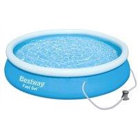 Bestway 'Paddling Swimming Pool' 12ft X 30cm With Filter Pump, 5377L in Blue | Size: 12ft X 30 cm