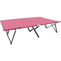 Two Person Folding Sun Lounger Pink Steel