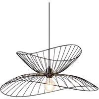 Harper Living Contemporary Medium Black Pendant Ceiling Light Twin Shades made with curved metal threads