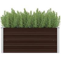 Berkfield Home Garden Raised Bed Brown 100x40x45 cm Galvanised Steel | Size: 100 x 40 x 45 cm