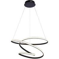 Netlighting Dune Modern Designer LED Pendant Light Swirl Textured Black Finish