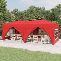 Berkfield Home Folding Party Tent with Sidewalls Red 3x6 m