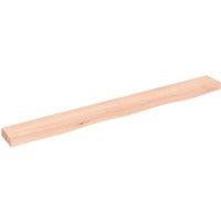 Wall Shelf 100x10x4 cm Untreated Solid Wood Oak