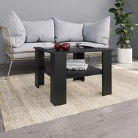 Berkfield Home Coffee Table Black 60x60x42 cm Engineered Wood | Size: 60 x 60 x 42 cm