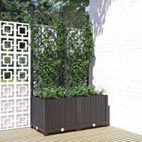 Berkfield Home Garden Planter with Trellis Black 80x40x136 cm PP | Size: 80 x 40 x 136 cm