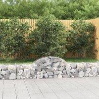 Berkfield Home Arched Gabion Baskets 3 pcs 200x30x40/60 cm Galvanised Iron in Silver