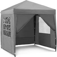 VonHaus Grey Heavy Duty Pop Up Gazebo with Sides 2m x 2m