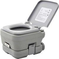 HOMCOM 10L Portable Travel Toilet Outdoor Camping with 2 Detachable Tanks in Grey