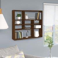 Berkfield Home Wall Shelf Brown Oak 90x16x78 cm Engineered Wood | Size: 90 x 16 x 78 cm