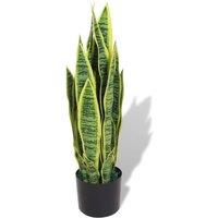 Berkfield Home Artificial Sansevieria Plant with Pot 65 cm Green