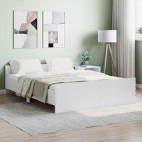 Berkfield Home Bed Frame with Headboard & Footboard White 140x190 cm