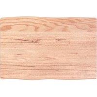 Berkfield Home Table Top Light Brown 60x40x2 cm Treated Solid Wood Oak Live Edge | Size: 60 x 40 x 2 cm
