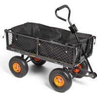 VonHaus 350kg Weight Capacity Heavy Duty Garden Cart in Black