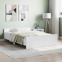 Berkfield Home Bed Frame with Headboard & Footboard White 120x190 cm Small Double