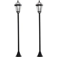 OUTSUNNY 2PCS Solar Torch LED Lights Post Lamp Outdoor Garden Decoration Auto On/Off in Black