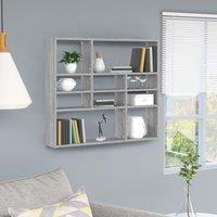 Berkfield Home Wall Shelf Grey Sonoma 90x16x78 cm Engineered Wood | Size: 90 x 16 x 78 cm