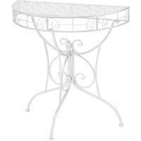 Berkfield Home Side Table Vintage Style Half Round Metal 72x36x74 cm Silver | Size: 72 x 36 x 74 cm