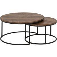 Seconique Quebec Round Coffee Table Set in Dark Brown