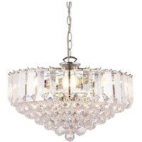Netlighting Fargo 6 Light Ceiling Pendant Chrome Clear Acrylic E14 in Grey