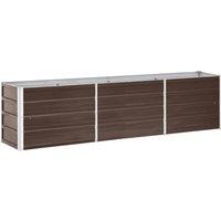 Garden Raised Bed Galvanised Steel 240x40x45 cm Brown