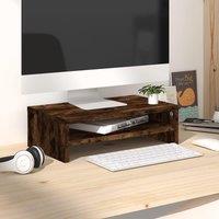 Berkfield Home Monitor Stand Smoked Oak 42x24x13 cm Engineered Wood in Brown | Size: 42 x 24 x 13 cm
