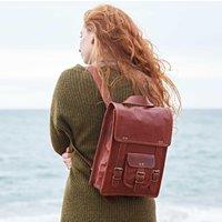 Paper High Brown Leather Satchel Style Rucksack
