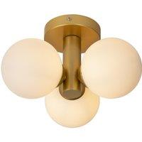 Lucide 'TRUDY' Dimmable Stylish Modern Bathroom Flush Ceiling Light 3xG9 in Gold