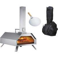 Haven 'Pizza Oven with Built-in Thermometer Rain Cover & Paddle' Silver