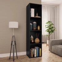 Berkfield Home Book Cabinet/TV Cabinet Black 36x30x143 cm Engineered Wood | Size: 36 x 30 x 143 cm