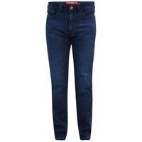 Duke Clothing Men's D555 Putney Knitted Denim Stretch Jeans in Dark Blue | Size: 42R