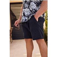 BadRhino Men's Elasticated Waist Linen Shorts in Blue | Size: 4XL