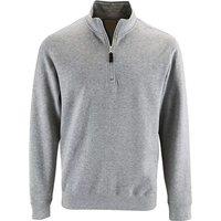 SOL'S Men's Stan Contrast Zip Neck Sweatshirt in Grey | Size: Medium